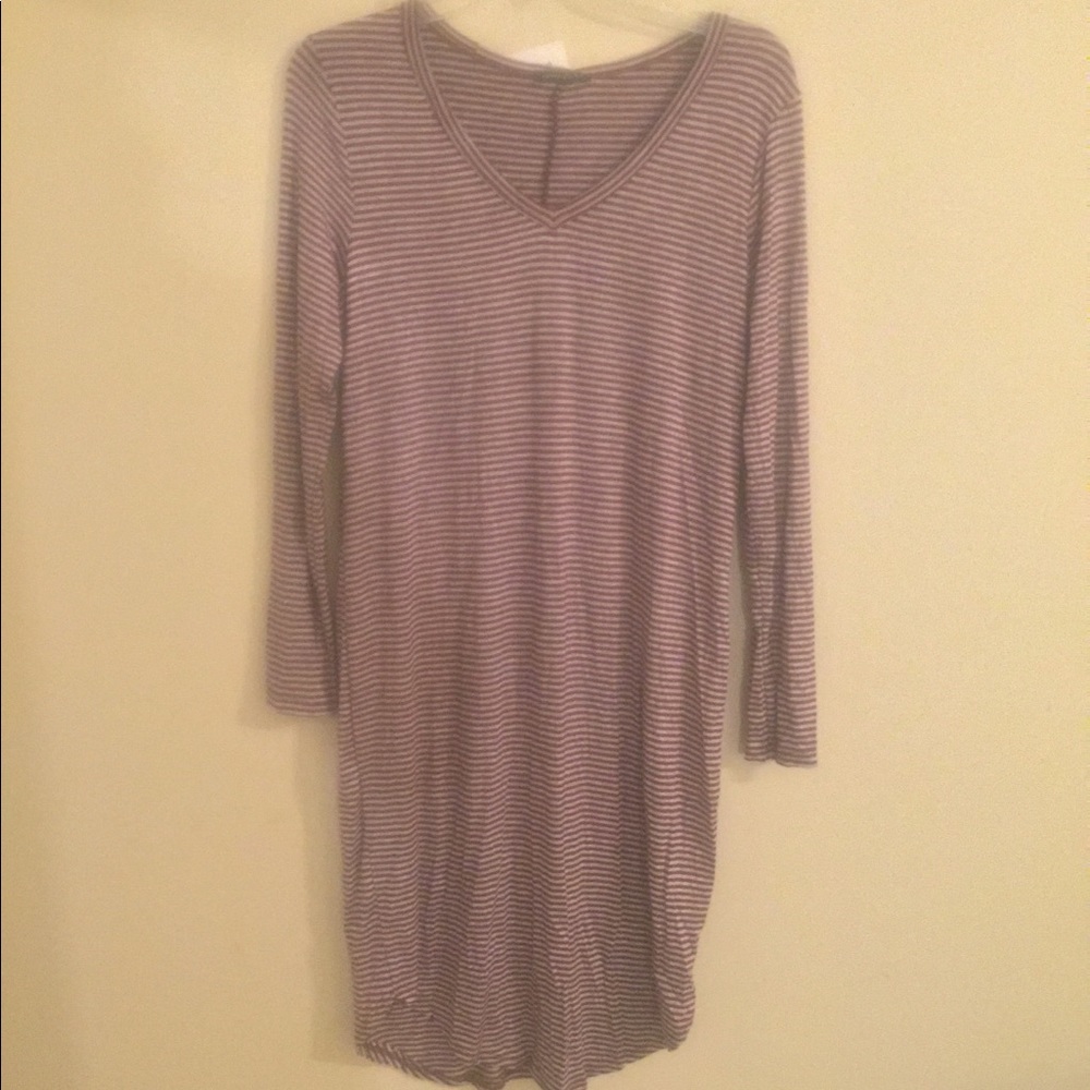 Boutique Small Burnt Red and Grey Longsleeve Dress